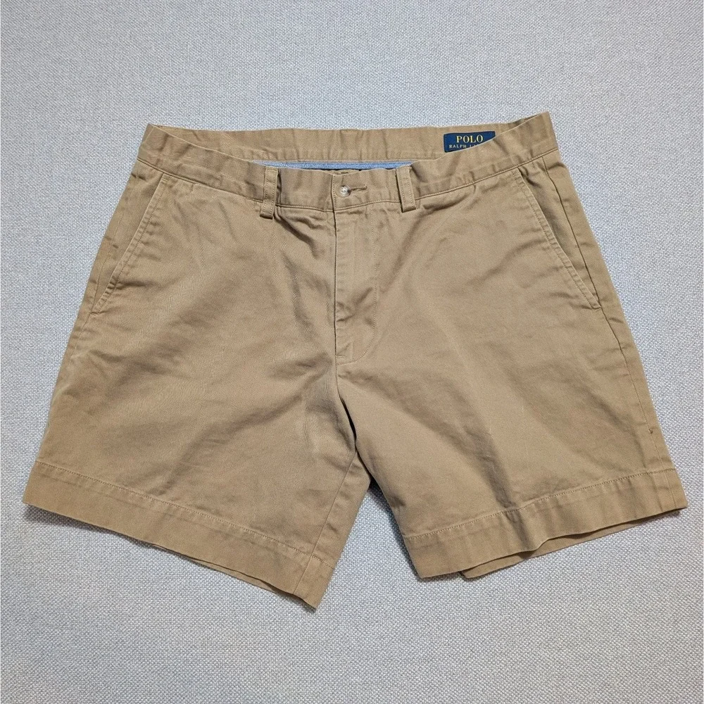 Polo Ralph Lauren Men's Khaki Chino Shorts Size 33 Classic Fit Cotton Summer